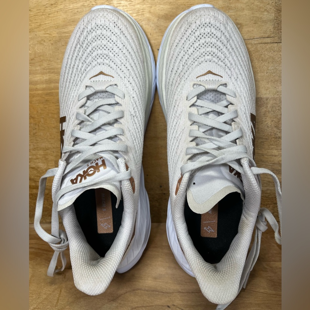 Hoka One One Mach 5 LIGHTWEIGHT Womens Sz 9 Running Shoes Sneakers White Copper - Picture 7 of 12